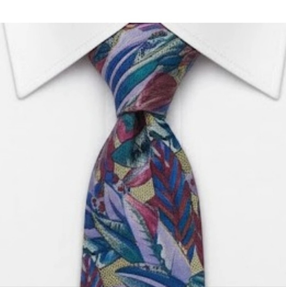 Silk Mens Tie Blue/Brown Italy Vintage 4"x58"
